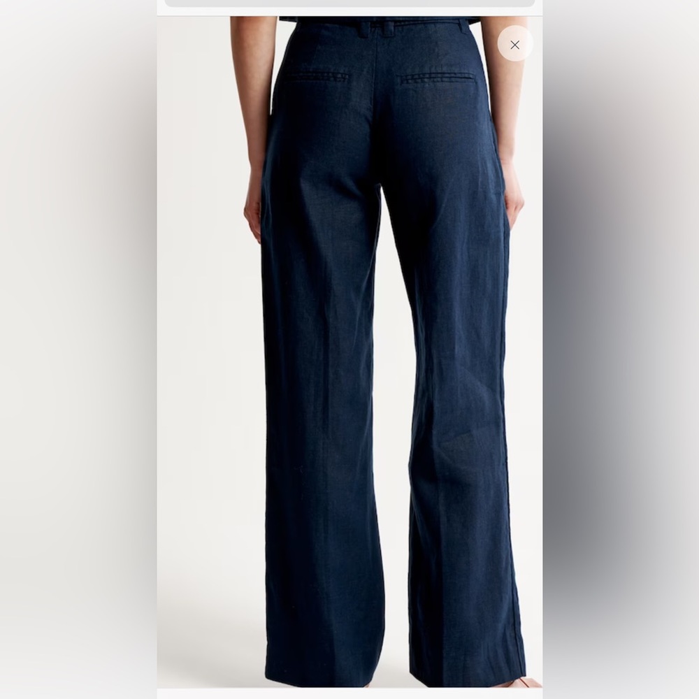 Abercrombie&Fitch NavyBlue Trousers Size 29 Premium Linen - Picture 2 of 2